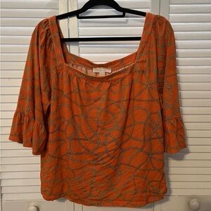 Michael Kors Orange Patterned Blouse